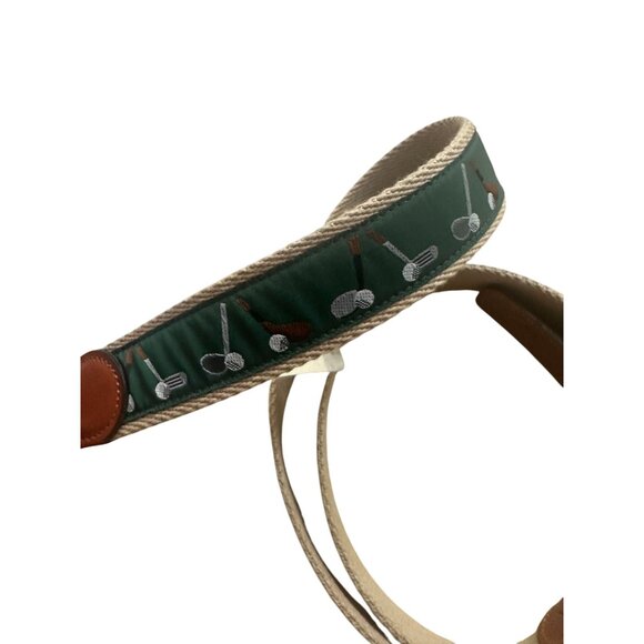 JOS A BANK Men's Golf Print Green Belt Size 44 NEW NWT - Picture 7 of 8